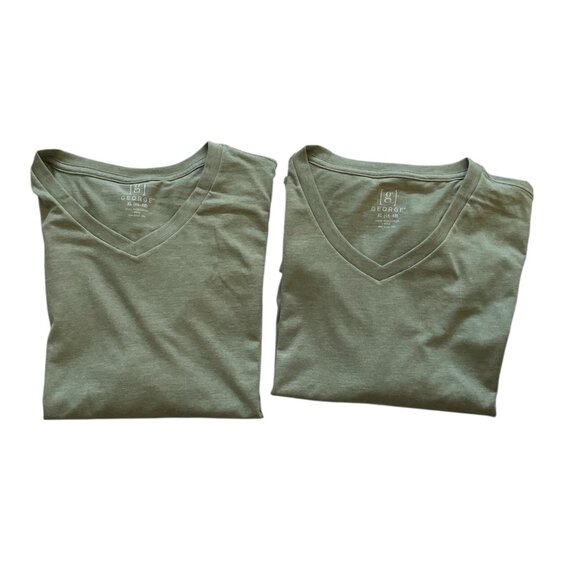 Men's V-Neck Tee, George, XL, Faded Spruce Heather, XL, NWT - Picture 1 of 9